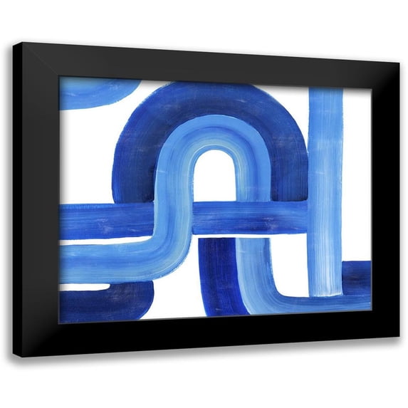 Popp, Grace 24x20 Black Modern Framed Museum Art Print Titled - Woven Cobalt I