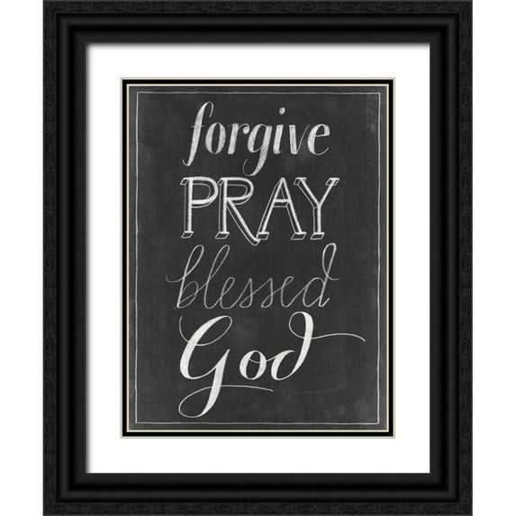 Popp, Grace 25x32 Black Ornate Wood Framed with Double Matting Museum Art Print Titled - Chalkboard Faith II