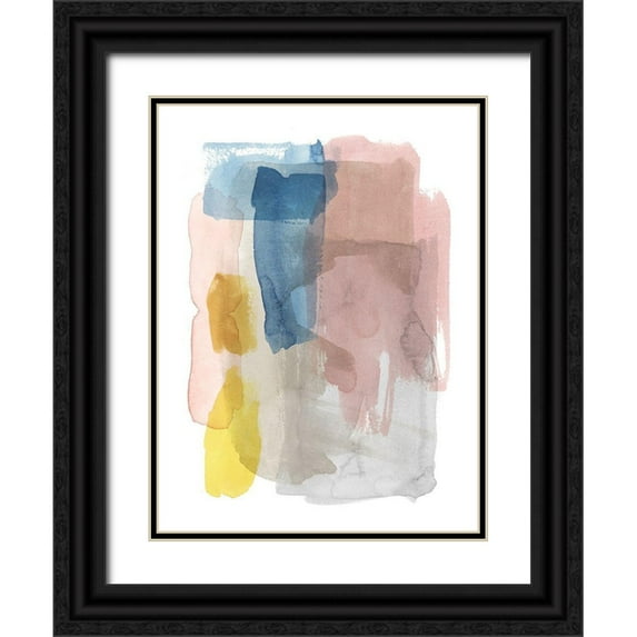 Popp, Grace 25x32 Black Ornate Wood Framed with Double Matting Museum Art Print Titled - Puddle Pastel I