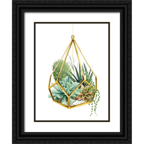Popp, Grace 25x32 Black Ornate Wood Framed with Double Matting Museum Art Print Titled - Wild Terrarium II