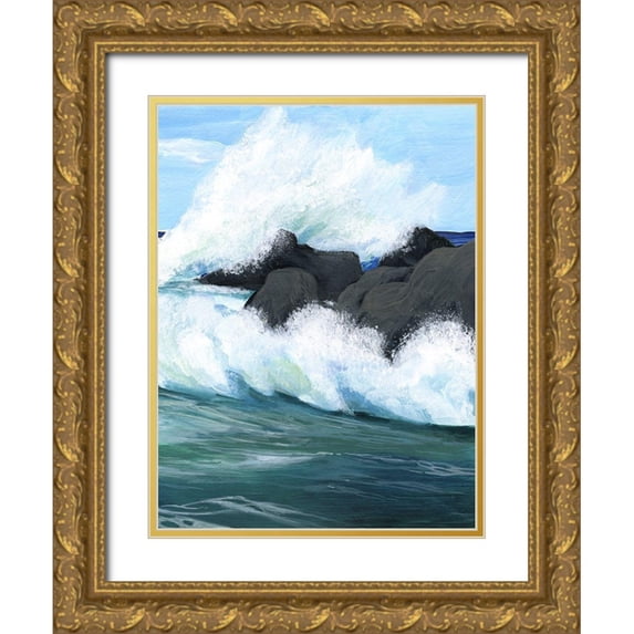 Popp, Grace 25x32 Gold Ornate Wood Framed with Double Matting Museum Art Print Titled - Barrel Break II