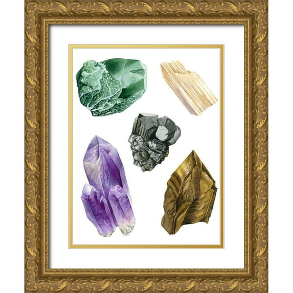 Popp, Grace 25x32 Gold Ornate Wood Framed with Double Matting Museum Art Print Titled - Healing Crystals II