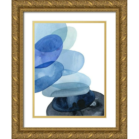 Popp, Grace 25x32 Gold Ornate Wood Framed with Double Matting Museum Art Print Titled - River Worn Pebbles II