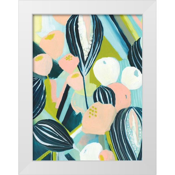 Popp, Grace 25x32 White Modern Wood Framed Museum Art Print Titled - Glow Garden II