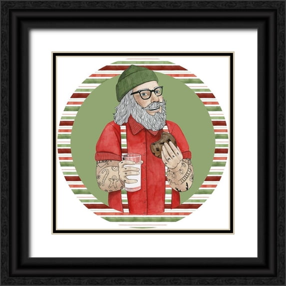 Popp, Grace 26x26 Black Ornate Wood Framed with Double Matting Museum Art Print Titled - Hipster Santa Collection C