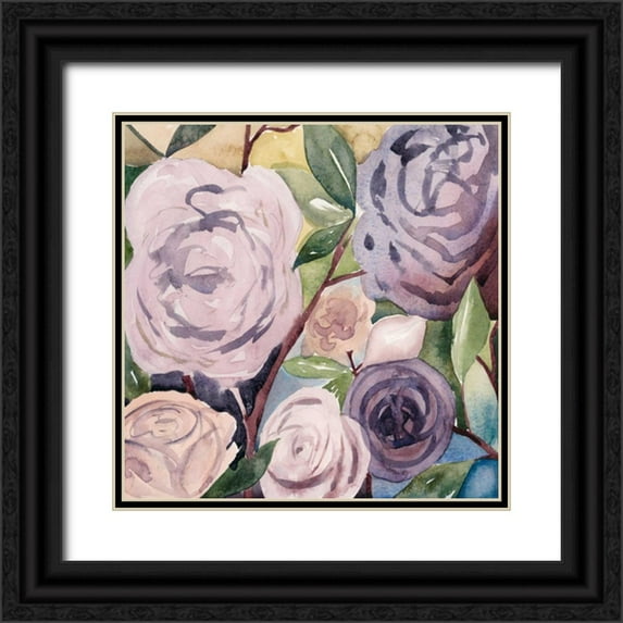 Popp, Grace 26x26 Black Ornate Wood Framed with Double Matting Museum Art Print Titled - Lumiere Rosier IV