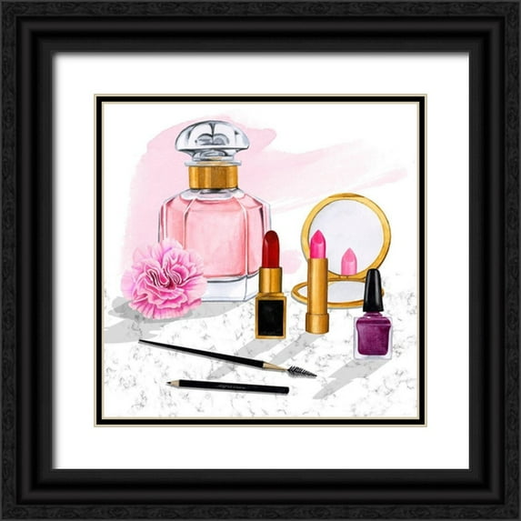 Popp, Grace 26x26 Black Ornate Wood Framed with Double Matting Museum Art Print Titled - Makeup Counter I