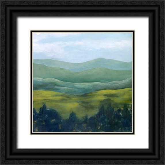 Popp, Grace 26x26 Black Ornate Wood Framed with Double Matting Museum Art Print Titled - Open Valley II