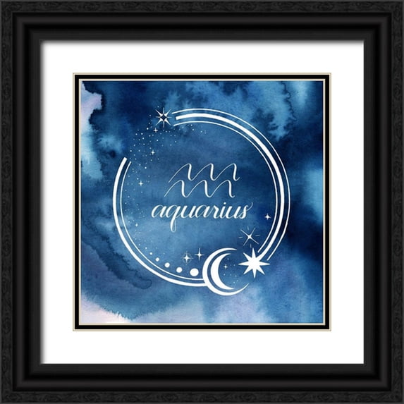 Popp, Grace 26x26 Black Ornate Wood Framed with Double Matting Museum Art Print Titled - Watercolor Astrology XI