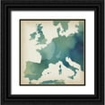 thumbnail image 1 of Popp, Grace 26x26 Black Ornate Wood Framed with Double Matting Museum Art Print Titled - Watercolor Map Collection G, 1 of 4