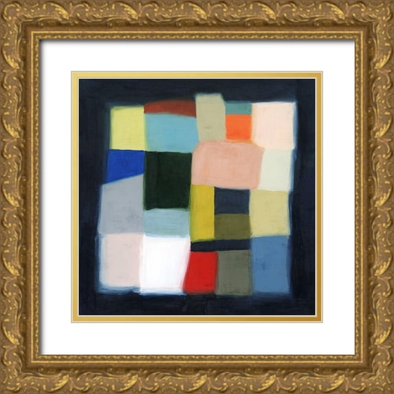 Popp, Grace 26x26 Gold Ornate Wood Framed with Double Matting Museum Art Print Titled - Chromatic Cube II