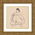 thumbnail image 1 of Popp, Grace 26x26 Gold Ornate Wood Framed with Double Matting Museum Art Print Titled - Femme Figure II, 1 of 4