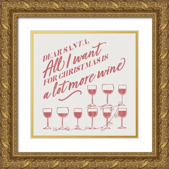 Popp, Grace 26x26 Gold Ornate Wood Framed with Double Matting Museum Art Print Titled - Holiday Party II