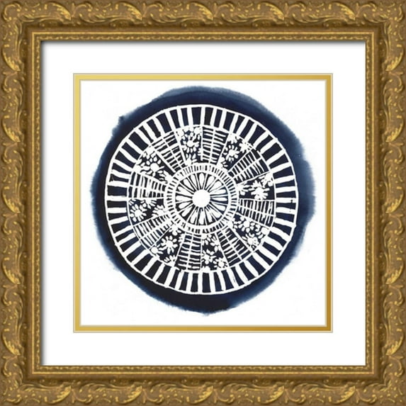 Popp, Grace 26x26 Gold Ornate Wood Framed with Double Matting Museum Art Print Titled - Navy Meridian I
