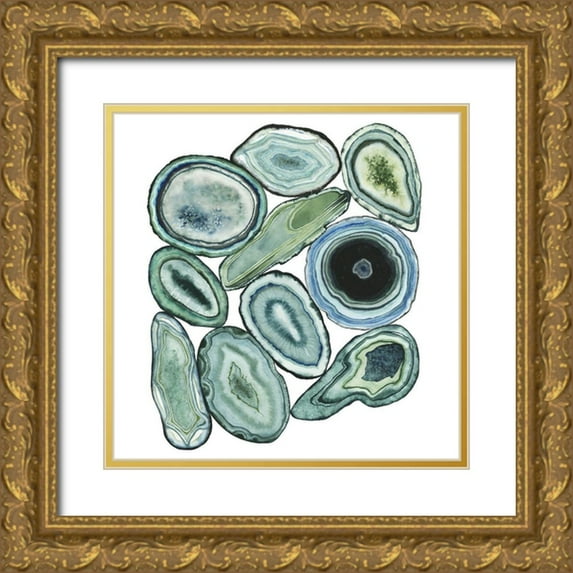Popp, Grace 26x26 Gold Ornate Wood Framed with Double Matting Museum Art Print Titled - Stacked Agate I