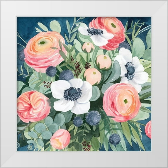 Popp, Grace 26x26 White Modern Wood Framed Museum Art Print Titled - Bewitching Bouquet II