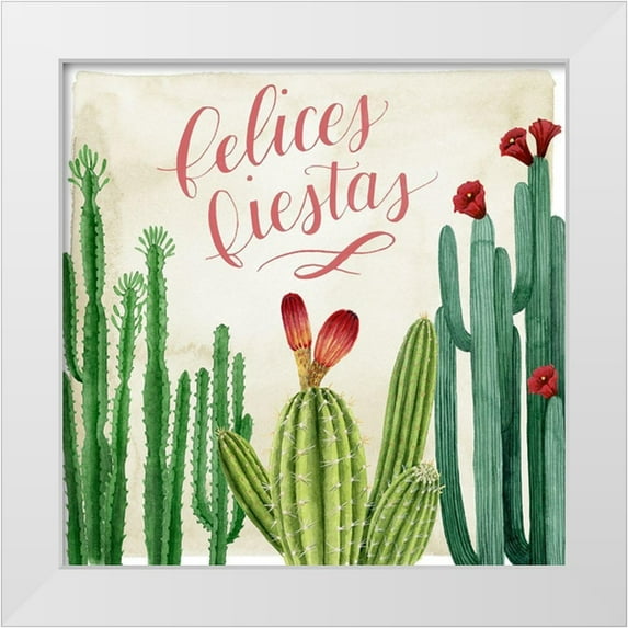 Popp, Grace 26x26 White Modern Wood Framed Museum Art Print Titled - Christmas Cactus II