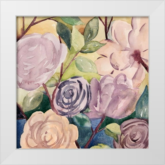Popp, Grace 26x26 White Modern Wood Framed Museum Art Print Titled - Lumiere Rosier II