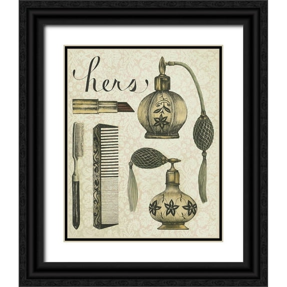 Popp, Grace 26x32 Black Ornate Wood Framed with Double Matting Museum Art Print Titled - 2-Up Antique Toilette III