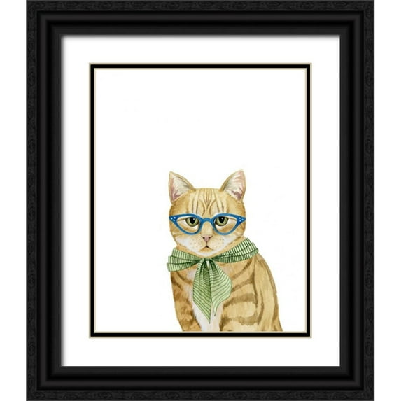 Popp, Grace 26x32 Black Ornate Wood Framed with Double Matting Museum Art Print Titled - Cool Cat IV