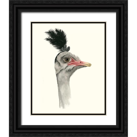Popp, Grace 26x32 Black Ornate Wood Framed with Double Matting Museum Art Print Titled - Downton Animals III