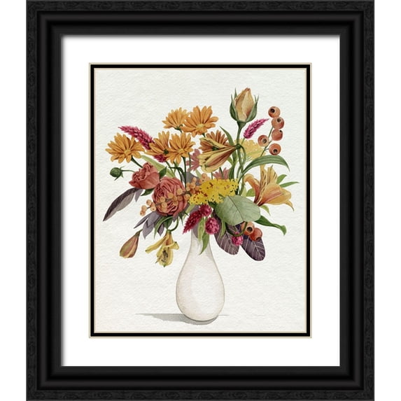 Popp, Grace 26x32 Black Ornate Wood Framed with Double Matting Museum Art Print Titled - End of Season Bouquet I