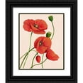 thumbnail image 1 of Popp, Grace 26x32 Black Ornate Wood Framed with Double Matting Museum Art Print Titled - Soft Coral Poppies I, 1 of 4