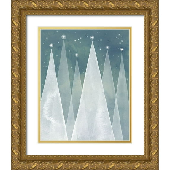 Popp, Grace 26x32 Gold Ornate Wood Framed with Double Matting Museum Art Print Titled - Mod Evergreens I