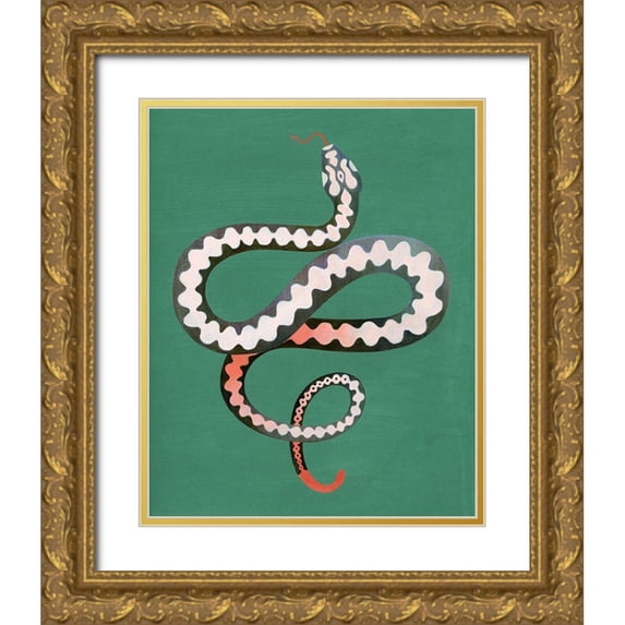 Popp, Grace 26x32 Gold Ornate Wood Framed with Double Matting Museum Art Print Titled - Serpent Shapes II