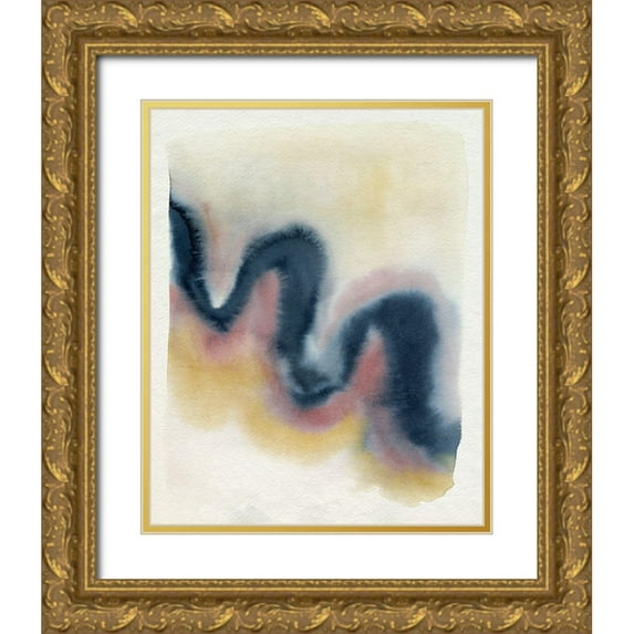 Popp, Grace 26x32 Gold Ornate Wood Framed with Double Matting Museum Art Print Titled - Wavy Pitch I
