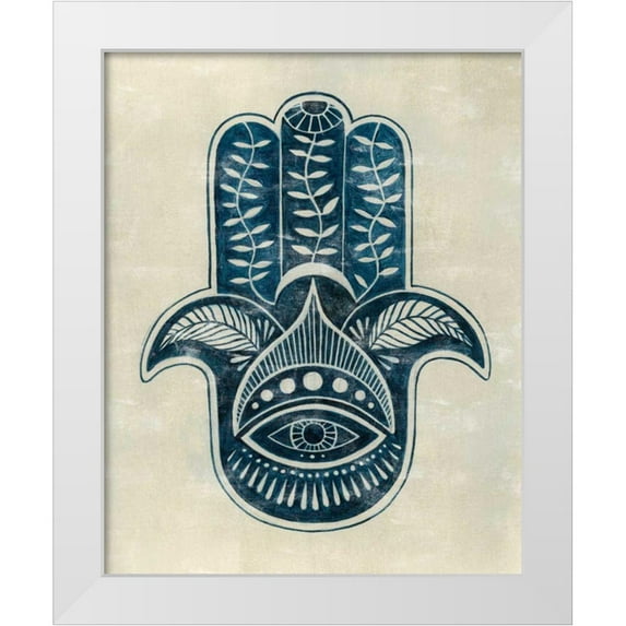 Popp, Grace 26x32 White Modern Wood Framed Museum Art Print Titled - Day Eye Hamsa I