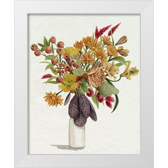 Popp, Grace 26x32 White Modern Wood Framed Museum Art Print Titled - End of Season Bouquet II