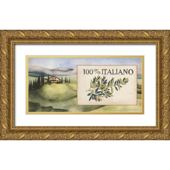 Popp, Grace 32x17 Gold Ornate Wood Framed with Double Matting Museum Art Print Titled - Mediterranean Olive Oil Collection C