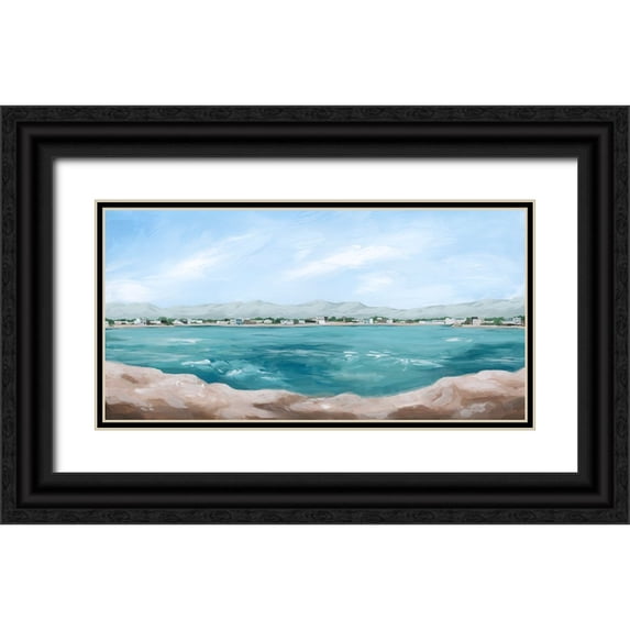Popp, Grace 32x18 Black Ornate Wood Framed with Double Matting Museum Art Print Titled - Turquoise Isle III