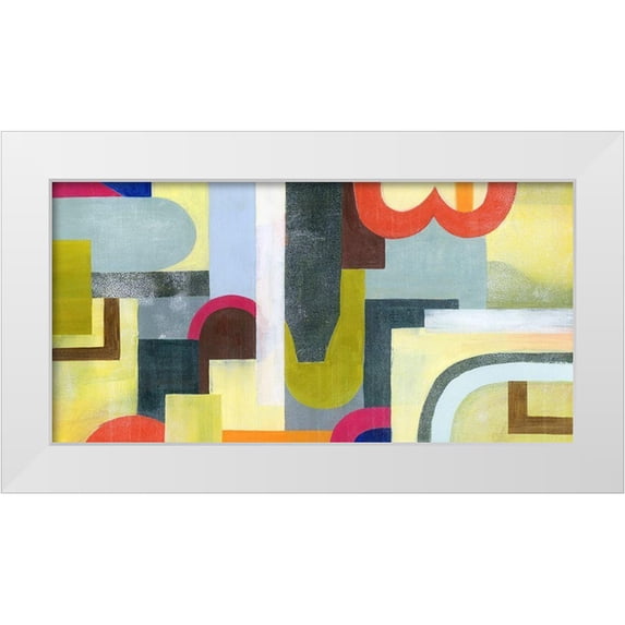 Popp, Grace 32x18 White Modern Wood Framed Museum Art Print Titled - City of Rainbows III