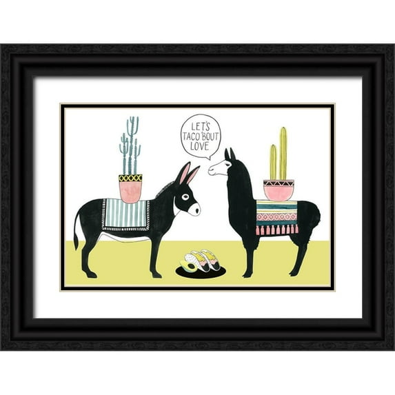 Popp, Grace 32x23 Black Ornate Wood Framed with Double Matting Museum Art Print Titled - Lets Taco Bout Love I
