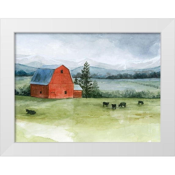 Popp, Grace 32x25 White Modern Wood Framed Museum Art Print Titled - Valley Herd II