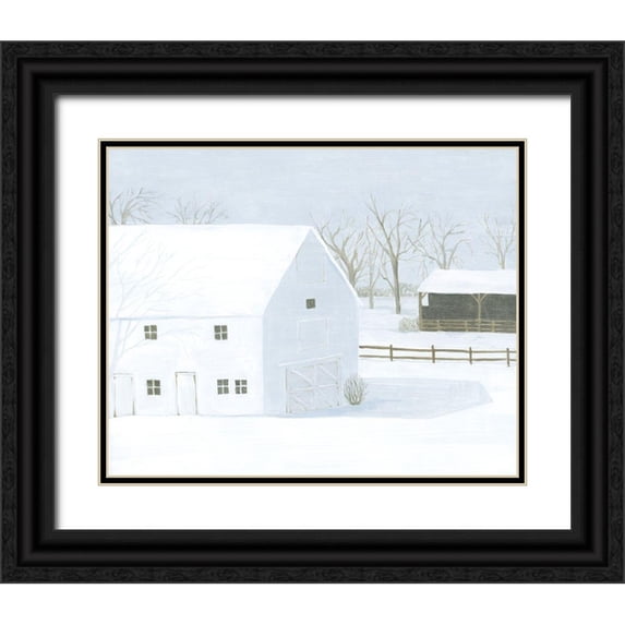 Popp, Grace 32x26 Black Ornate Wood Framed with Double Matting Museum Art Print Titled - Whiteout Farm I