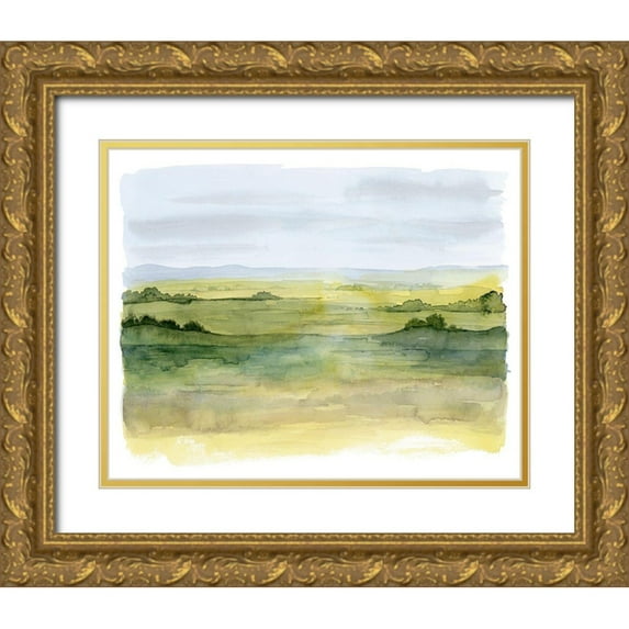 Popp, Grace 32x26 Gold Ornate Wood Framed with Double Matting Museum Art Print Titled - Golden Strata II