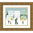 thumbnail image 1 of Popp, Grace 32x26 Gold Ornate Wood Framed with Double Matting Museum Art Print Titled - Little Town I, 1 of 4