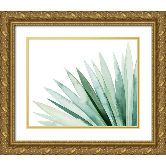 Popp, Grace 32x26 Gold Ornate Wood Framed with Double Matting Museum Art Print Titled - Watercolor Plume I