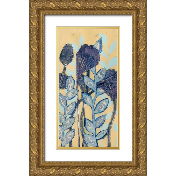 Popp, Grace 9x14 Gold Ornate Wood Framed with Double Matting Museum Art Print Titled - Chromatic Floral Mix I