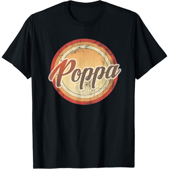 Poppa Vintage Retro Fathers Day Funny Men Gift T-Shirt