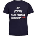 thumbnail image 1 of Poppa is My Superhero Navy Adult T-Shirt - Large, 1 of 1