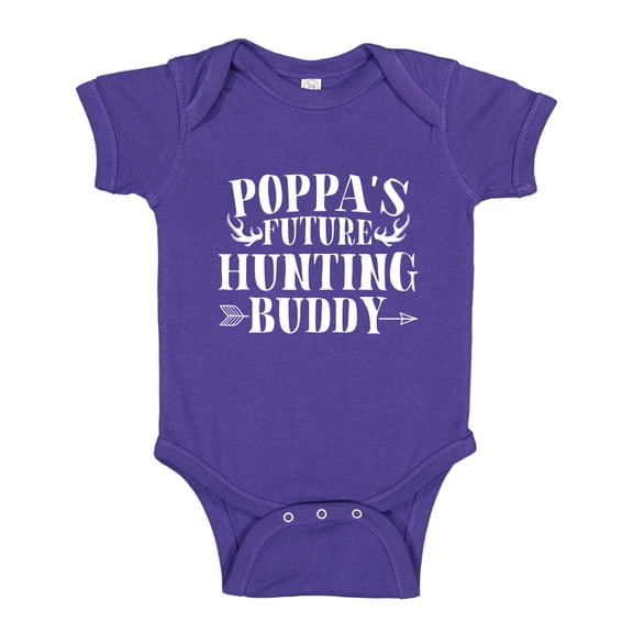 Poppa's Future Hunting Buddy Baby Bodysuit One Piece NB Purple