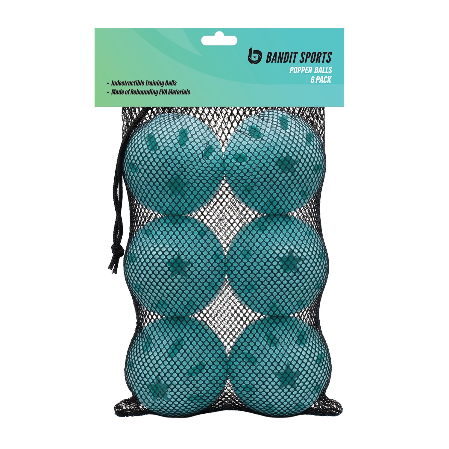 Bandit Sports Popper Balls for Baseball & Softball, 6-Pack Reaction Training Balls, Durable Rubber Balls for Hand-Eye Coordination, Fielding, Reflex & Agility Training