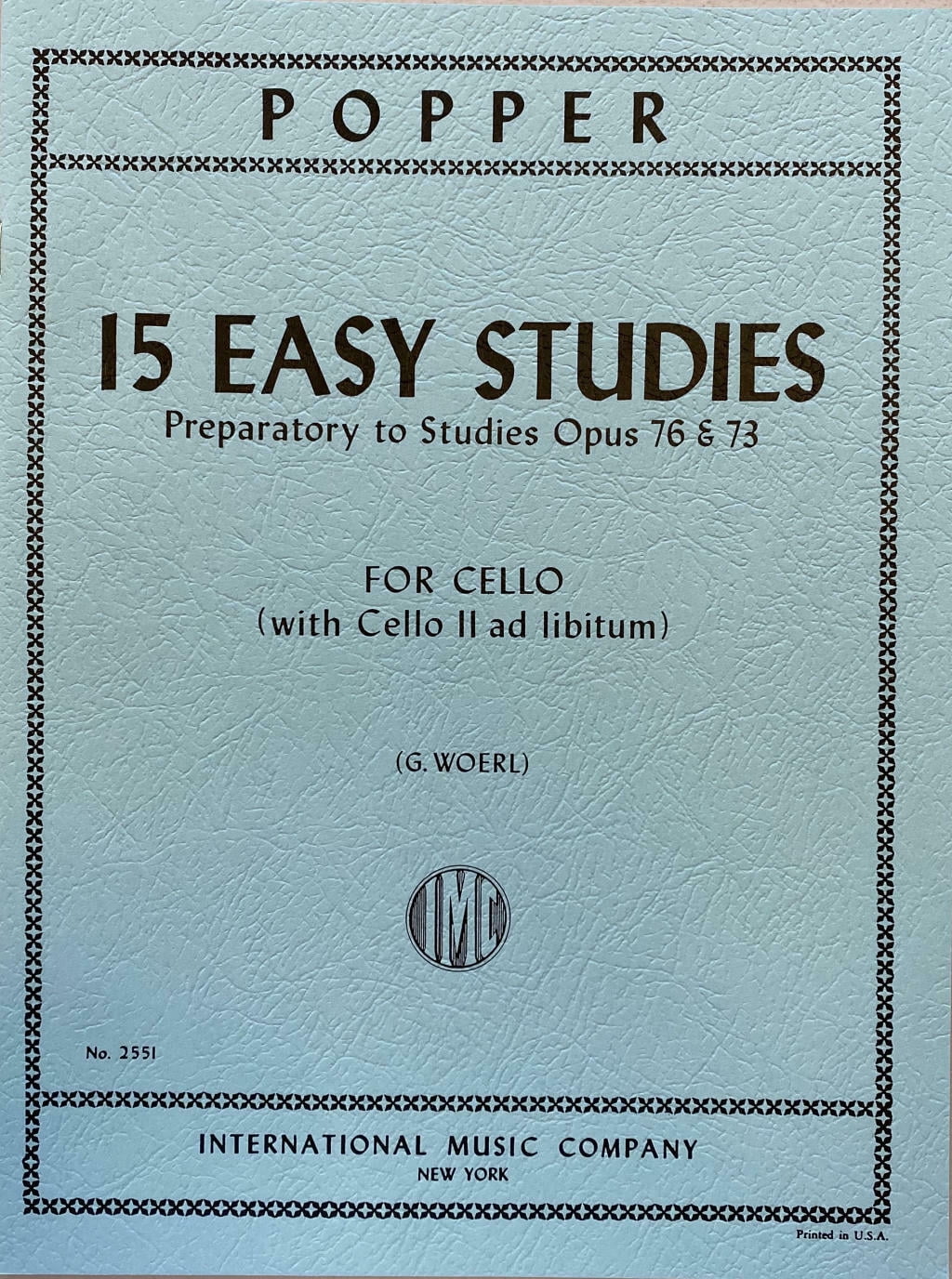 Popper, David - 15 Easy Studies for Cello Solo (IMC # 2551)