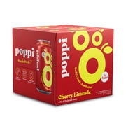 poppi Cherry Limeade Prebiotic Soda, 12 fl oz, 4 Pack Cans