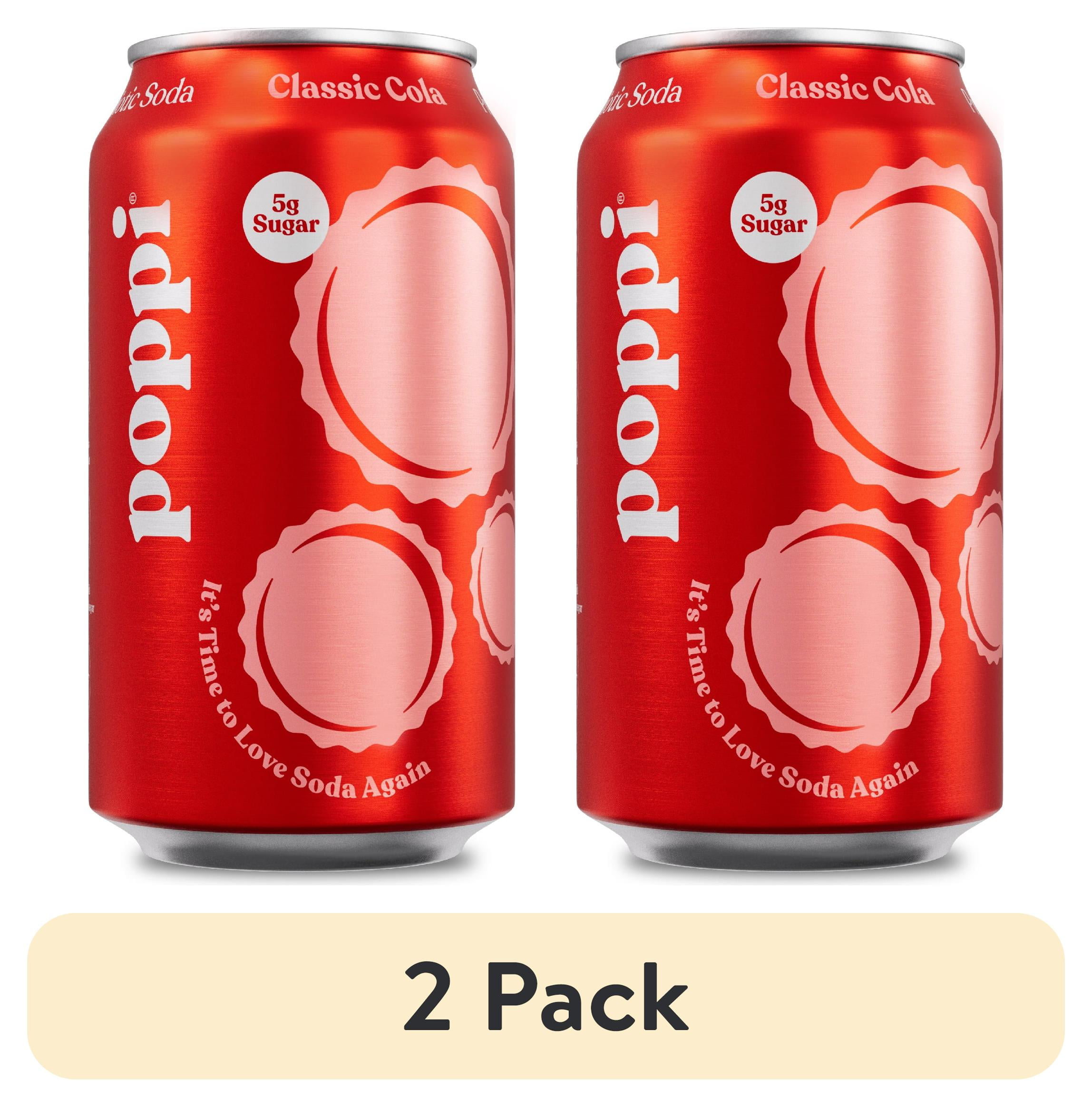 (2 pack) Poppi Classic Cola Prebiotic Soda, 12 oz, 1 Pack Can