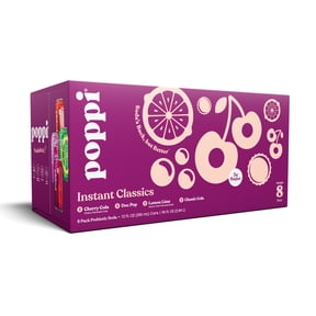 Poppi Classic Variety Pack Prebiotic Soda, 12 fl oz, 8 Pack Cans